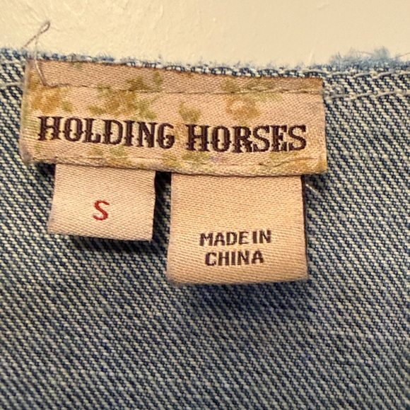 Holding Horses Anthropology Blue Denim Dress size S - Picture 2 of 5